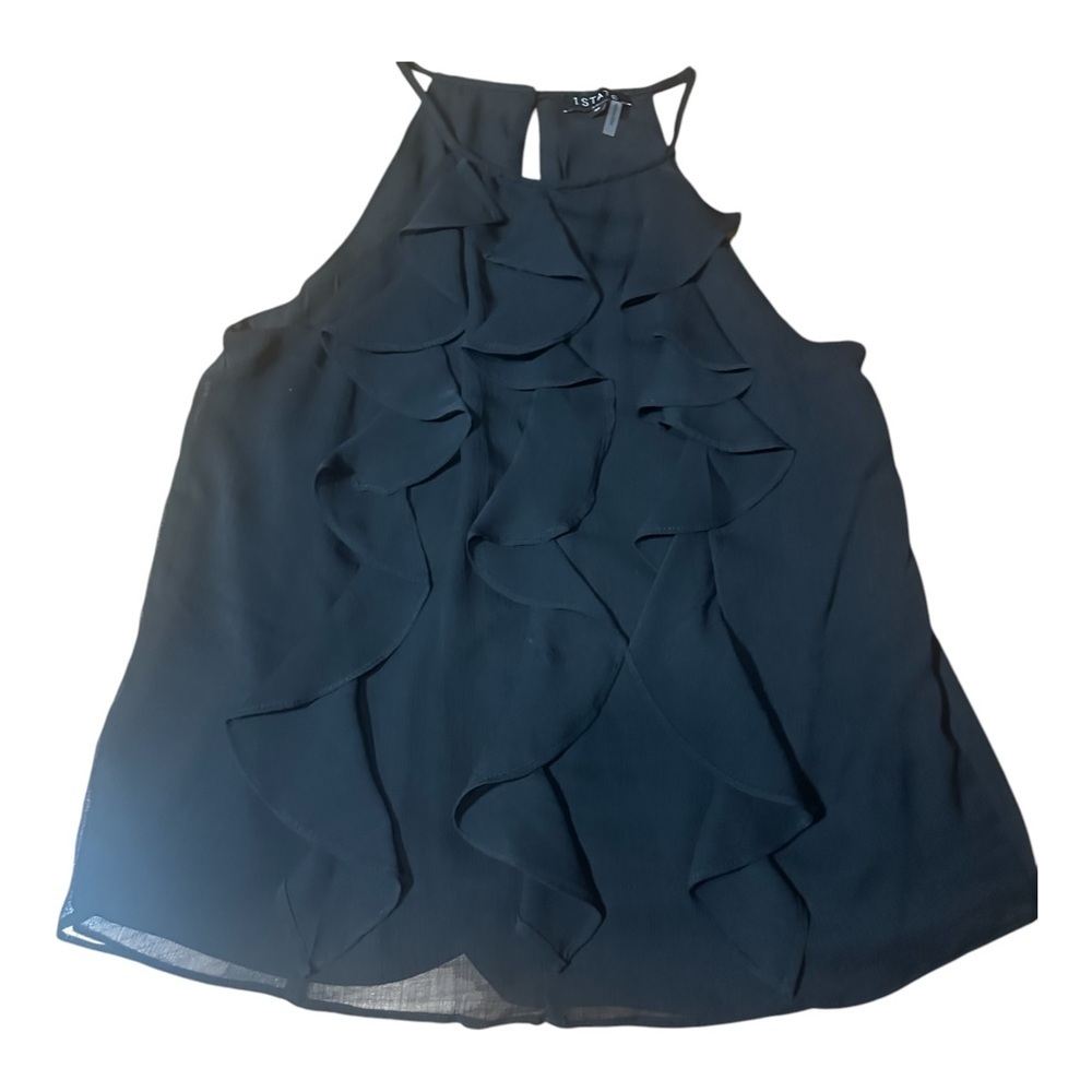 1. STATE Black Ruffle Spaghetti Strap Top. Sz: M